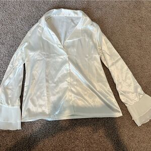 SHEIN white silk pajama set